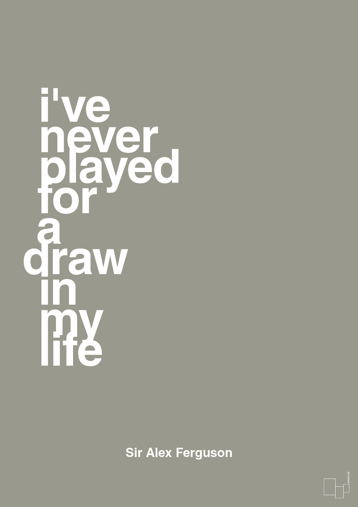 plakat: i've never played for a draw in my life - battleship gray-Fodbold-A1two3