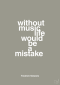 plakat: without music life would be a mistake - battleship gray-Filosof-A1two3