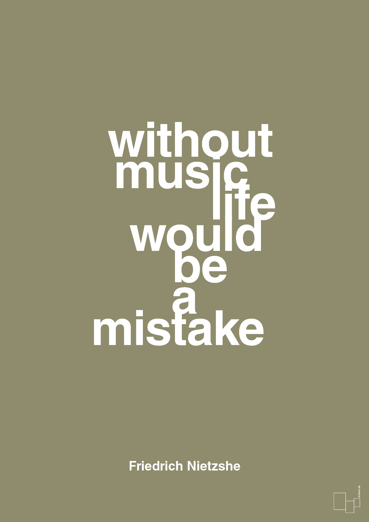 plakat: without music life would be a mistake - misty forrest-Filosof-A1two3