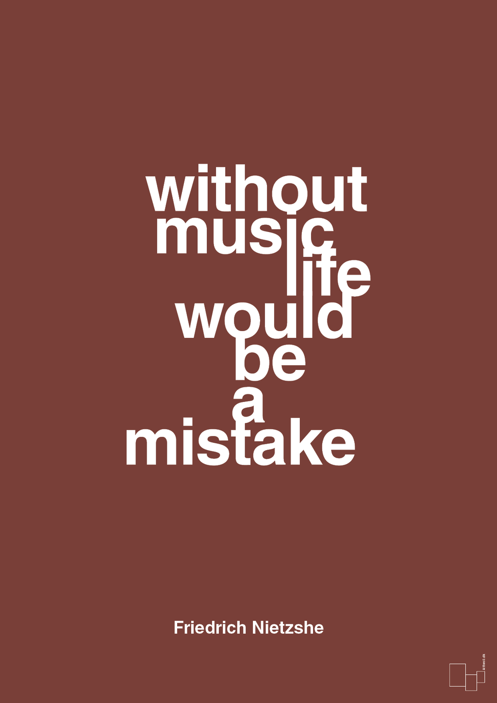 plakat: without music life would be a mistake - red pepper-Filosof-A1two3