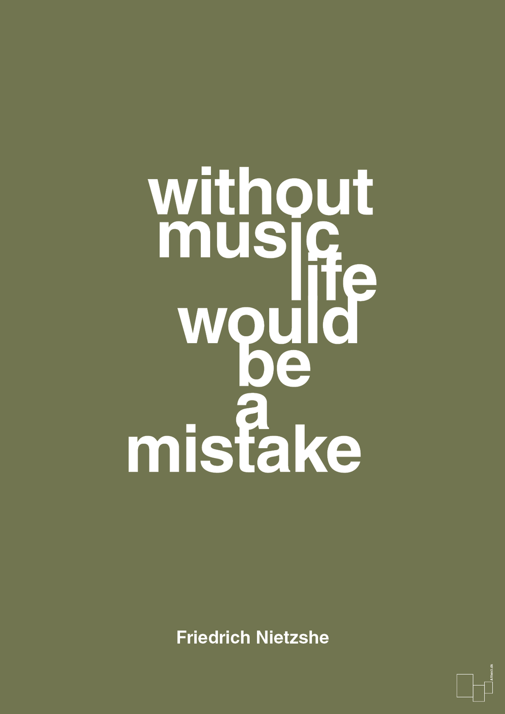plakat: without music life would be a mistake - secret meadow-Filosof-A1two3