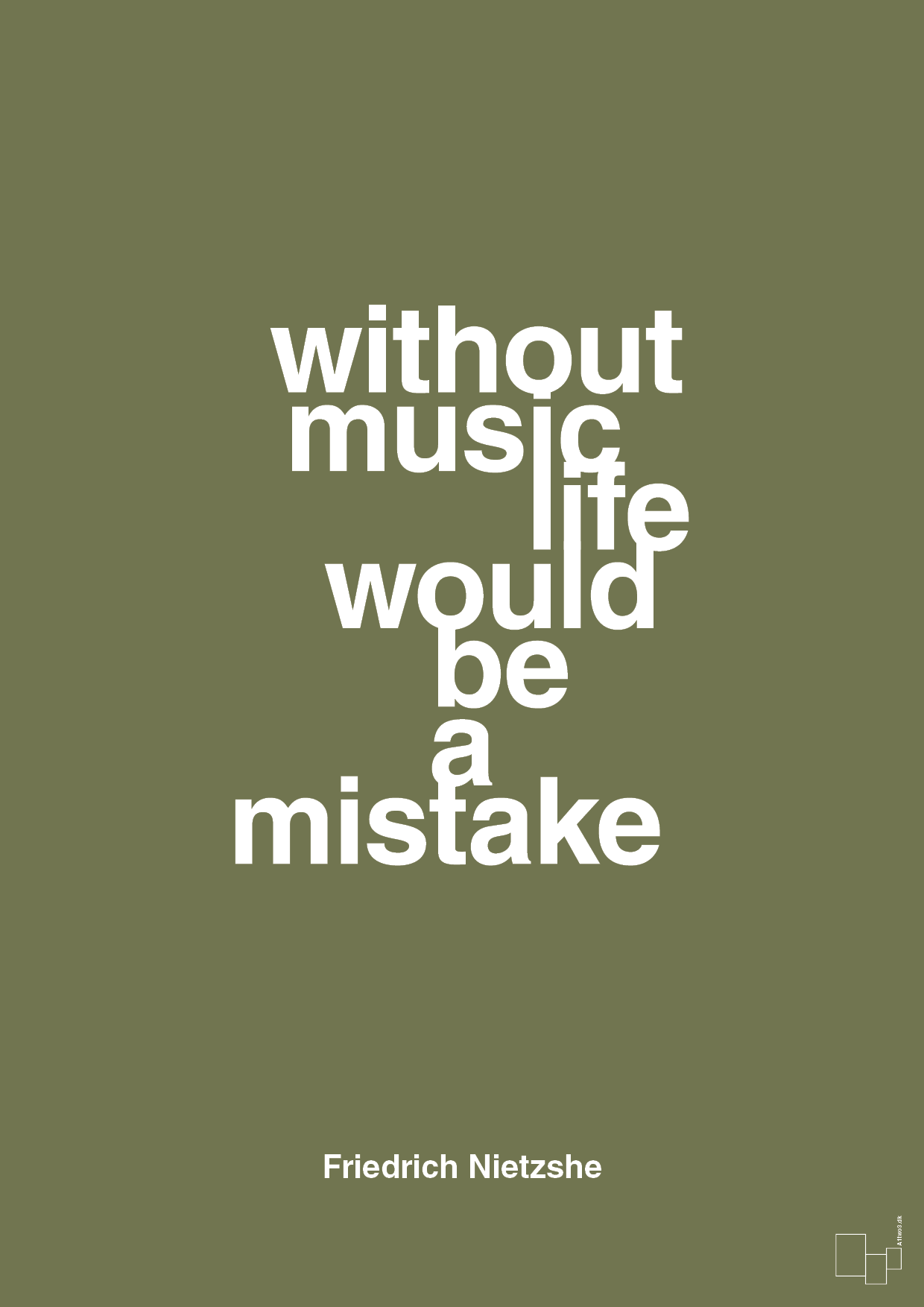 plakat: without music life would be a mistake - secret meadow-Filosof-A1two3