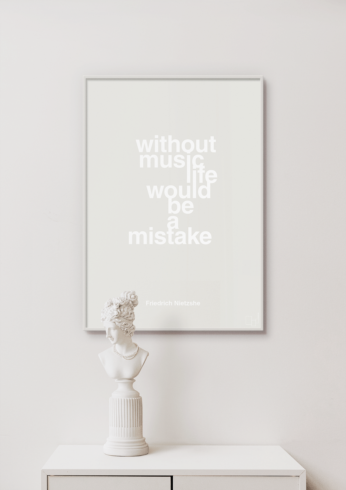 plakat: without music life would be a mistake - broken beige-Filosof-A1two3