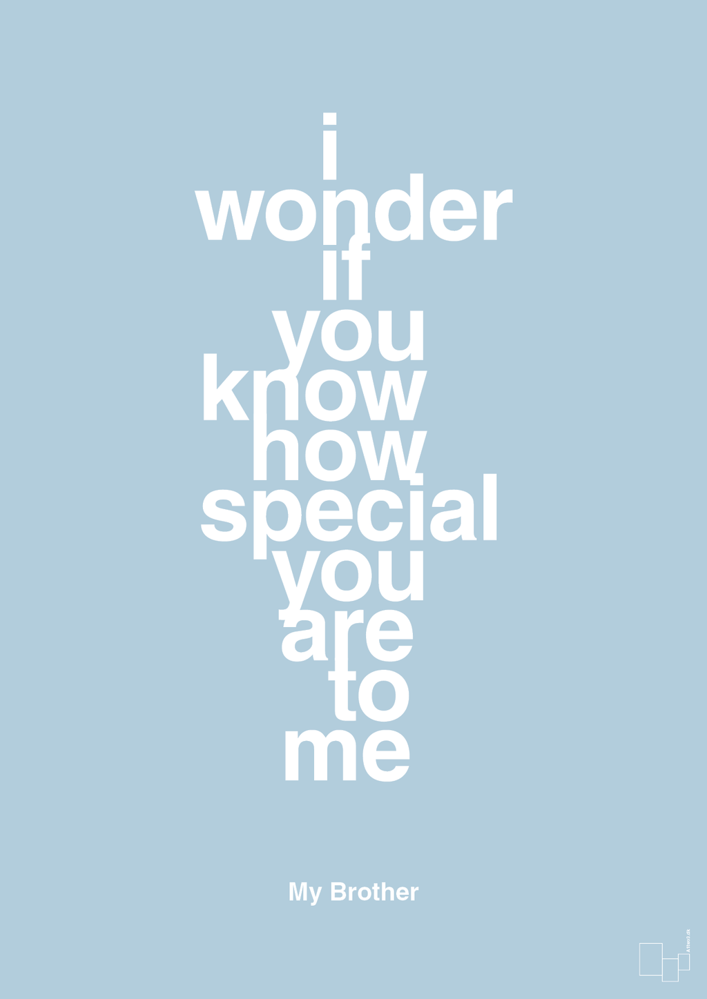 plakat: my brother - i wonder if you know how special you are to me - heavenly blue-Familie-A1two3