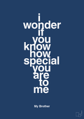 plakat: my brother - i wonder if you know how special you are to me - lapis blue-Familie-A1two3
