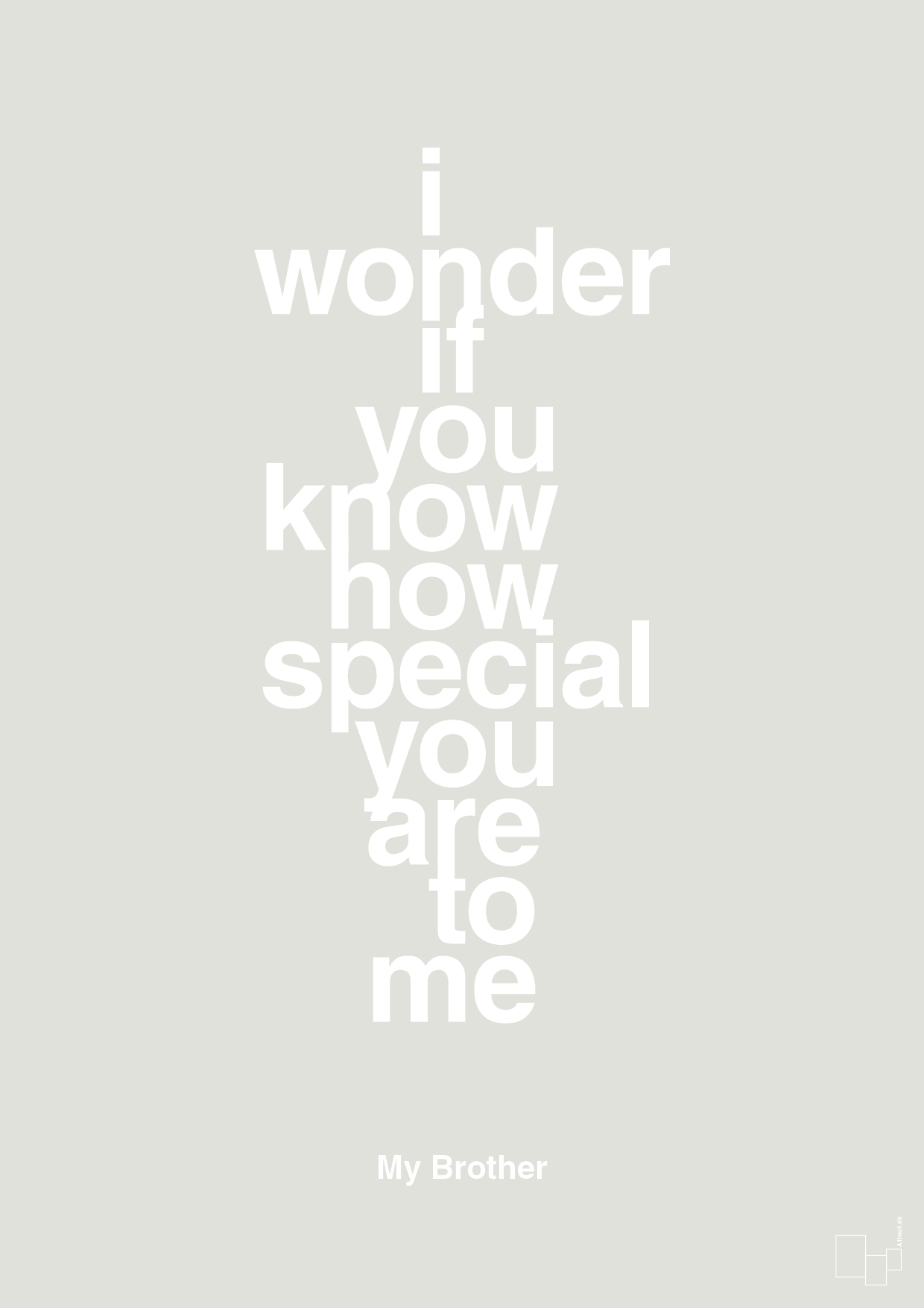 plakat: my brother - i wonder if you know how special you are to me - painters white-Familie-A1two3