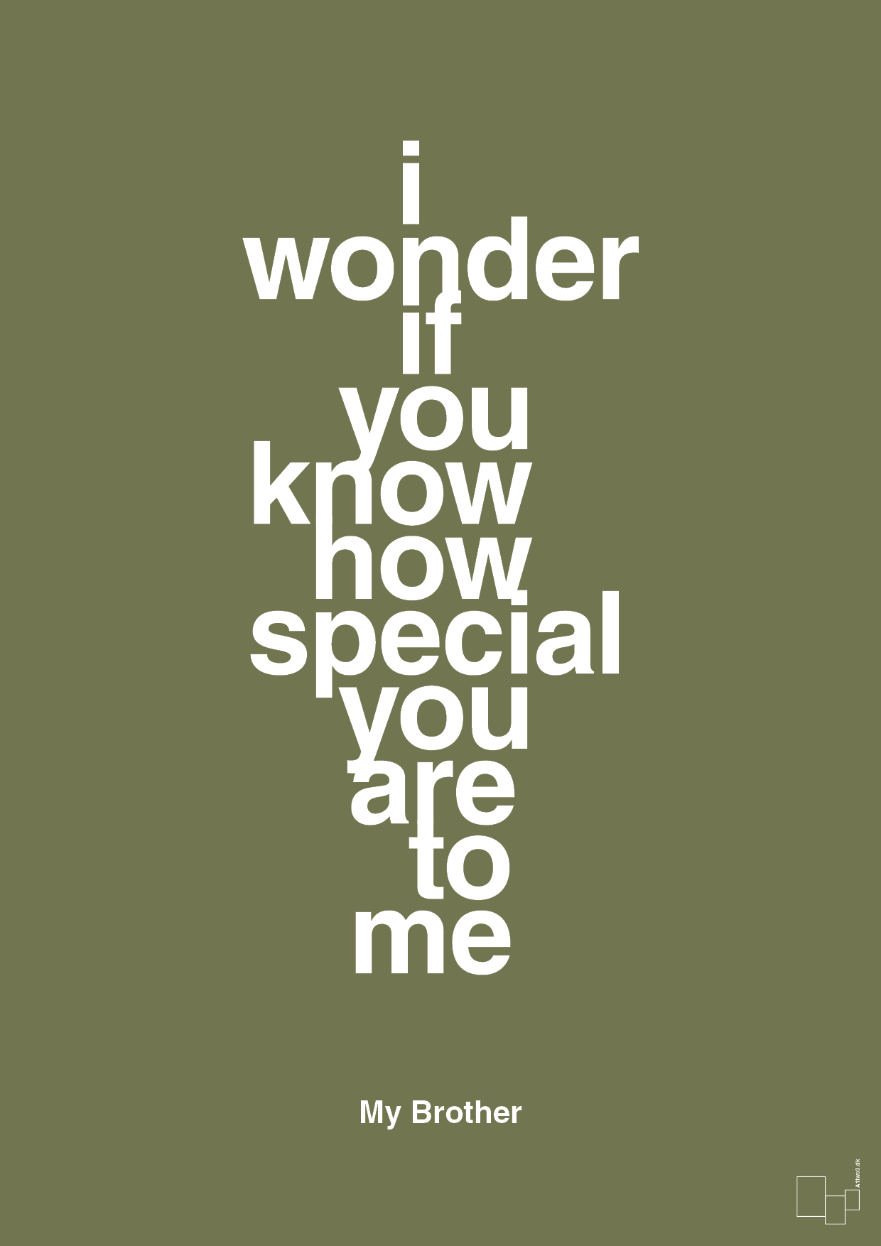 plakat: my brother - i wonder if you know how special you are to me - secret meadow-Familie-A1two3