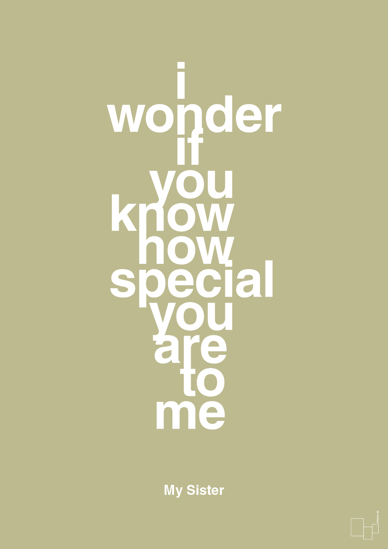 plakat: my sister - i wonder if you know how special you are to me - back to nature-Familie-A1two3