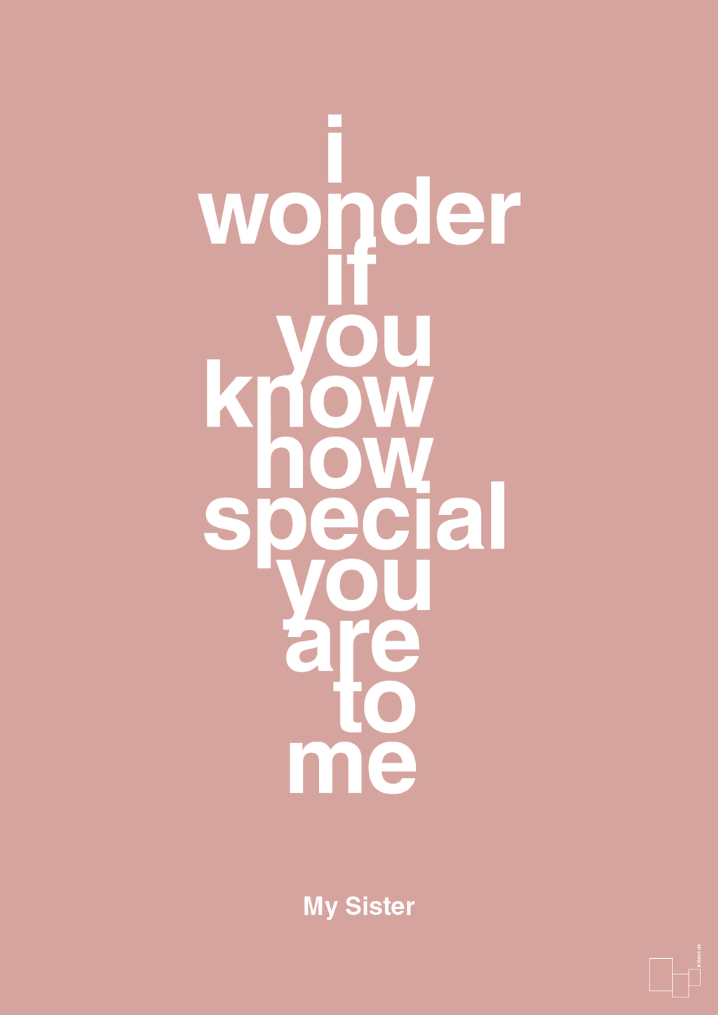 plakat: my sister - i wonder if you know how special you are to me - bubble shell-Familie-A1two3