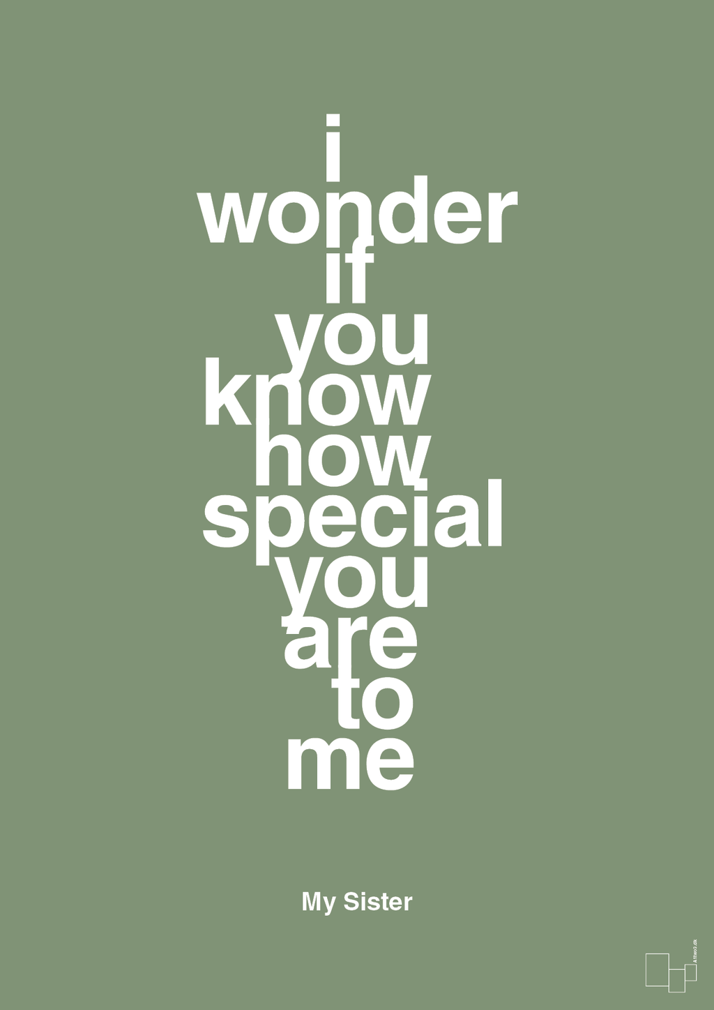 plakat: my sister - i wonder if you know how special you are to me - jade-Familie-A1two3