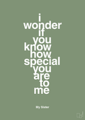 plakat: my sister - i wonder if you know how special you are to me - jade-Familie-A1two3
