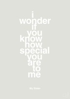 plakat: my sister - i wonder if you know how special you are to me - painters white-Familie-A1two3