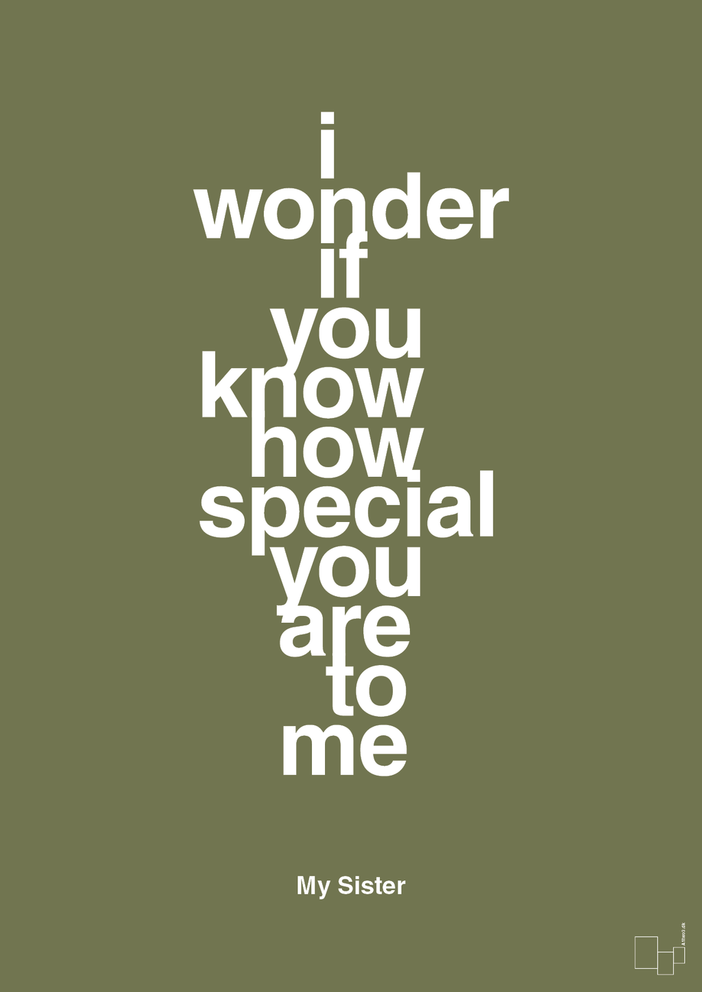 plakat: my sister - i wonder if you know how special you are to me - secret meadow-Familie-A1two3