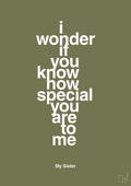 plakat: my sister - i wonder if you know how special you are to me - secret meadow-Familie-A1two3