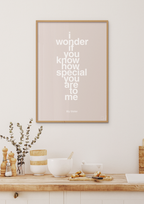 plakat: my sister - i wonder if you know how special you are to me - graphic charcoal-Familie-A1two3