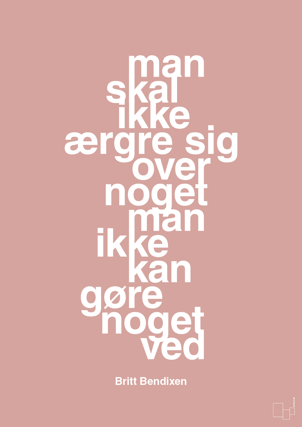 plakat: man skal ikke ærgre sig over noget man ikke kan gøre noget ved - bubble shell-Dans-A1two3