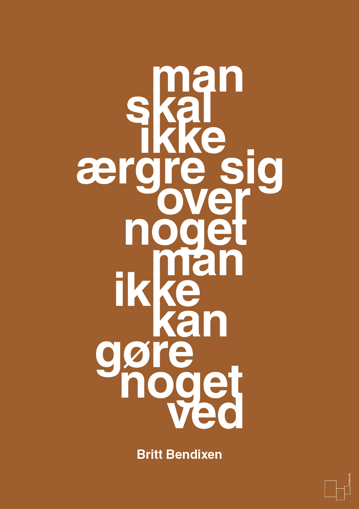 plakat: man skal ikke ærgre sig over noget man ikke kan gøre noget ved - cognac-Dans-A1two3