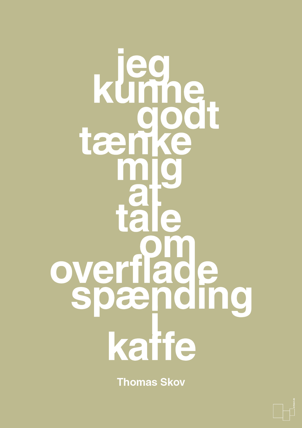 plakat: jeg kunne godt tænke mig at tale om overfladespænding i kaffe - back to nature-Radio & TV-A1two3