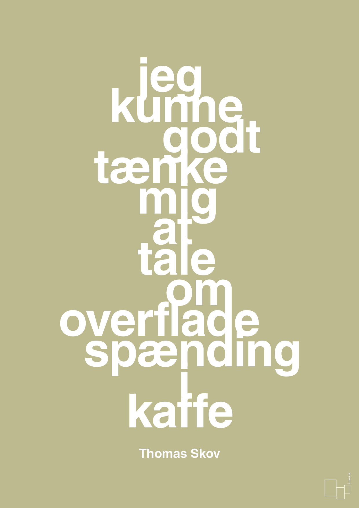 plakat: jeg kunne godt tænke mig at tale om overfladespænding i kaffe - back to nature-Radio & TV-A1two3