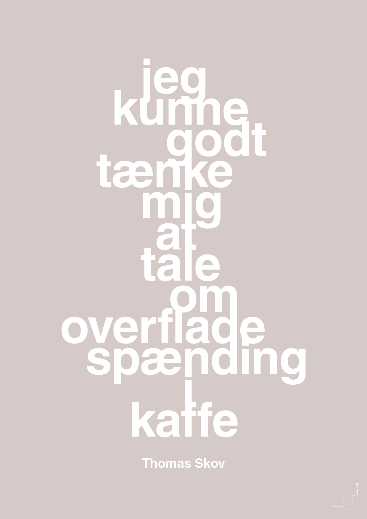plakat: jeg kunne godt tænke mig at tale om overfladespænding i kaffe - broken beige-Radio & TV-A1two3
