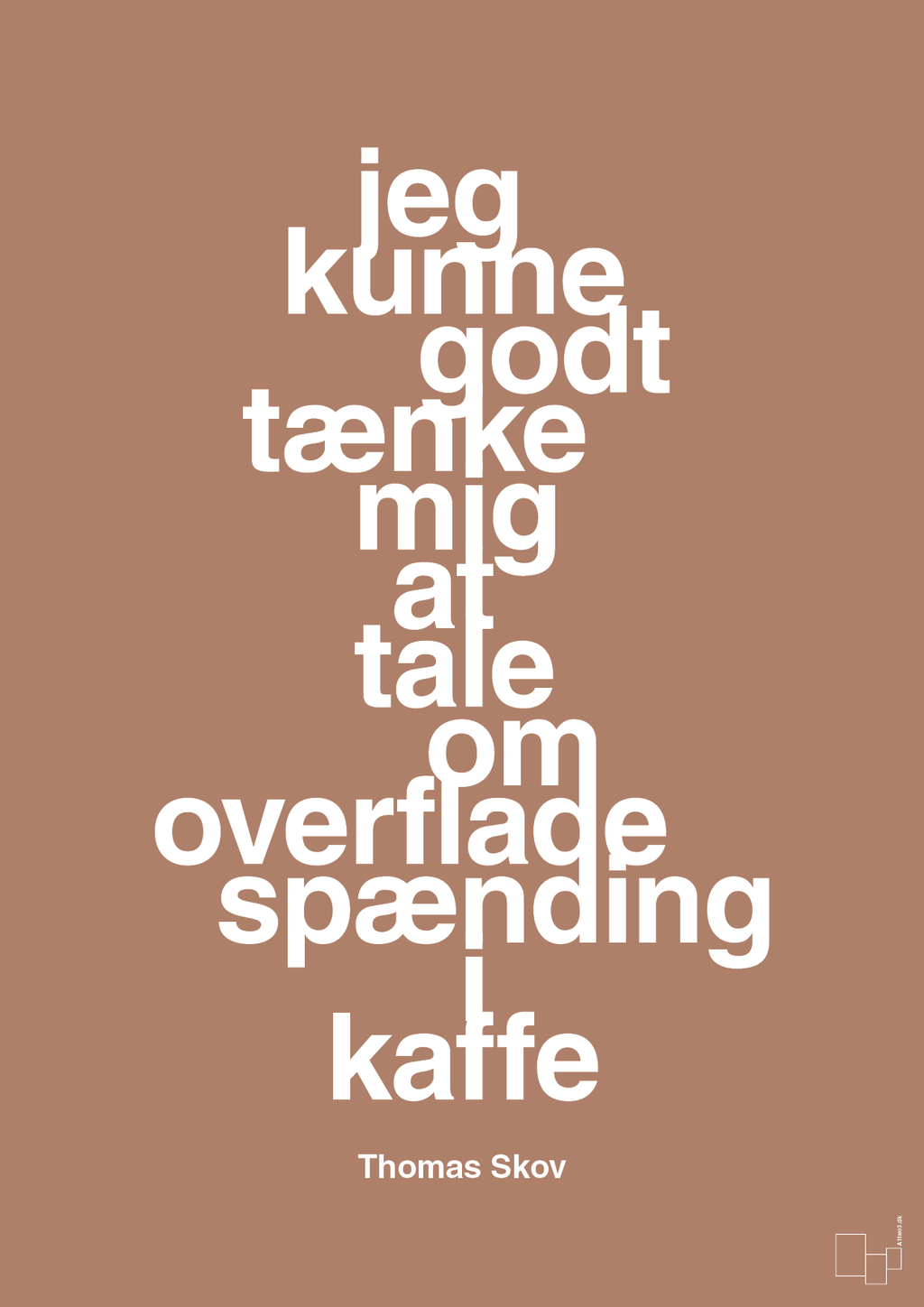 plakat: jeg kunne godt tænke mig at tale om overfladespænding i kaffe - cider spice-Radio & TV-A1two3