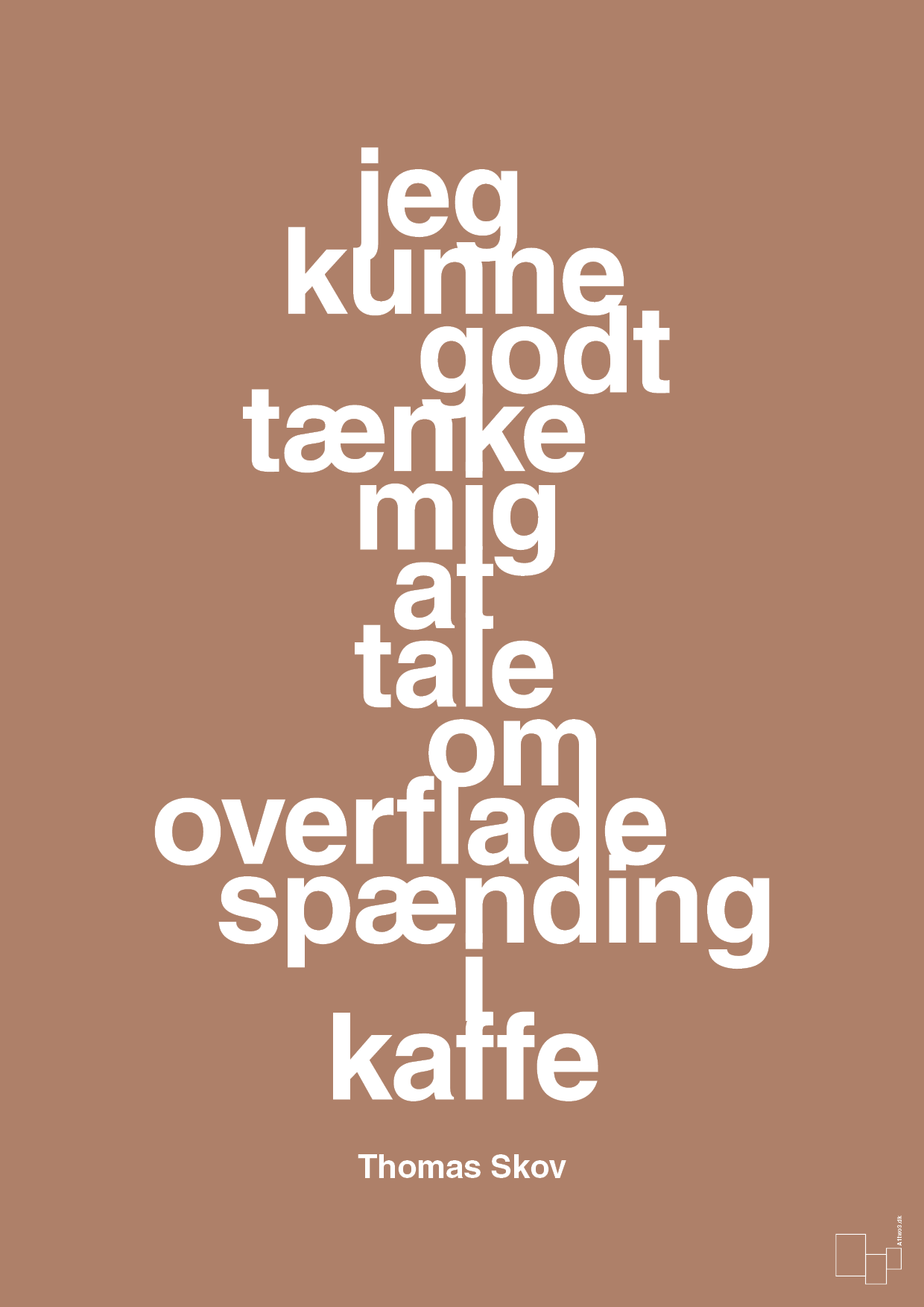 plakat: jeg kunne godt tænke mig at tale om overfladespænding i kaffe - cider spice-Radio & TV-A1two3