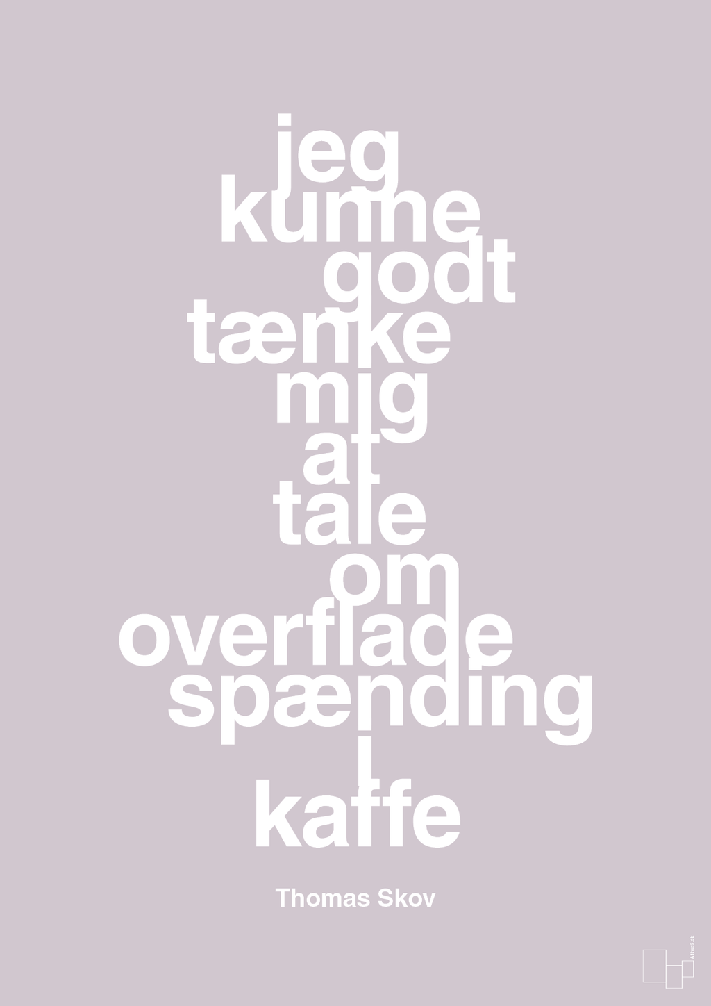 plakat: jeg kunne godt tænke mig at tale om overfladespænding i kaffe - dusty lilac-Radio & TV-A1two3