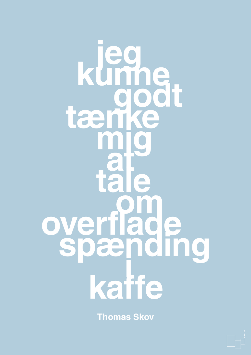 plakat: jeg kunne godt tænke mig at tale om overfladespænding i kaffe - heavenly blue-Radio & TV-A1two3