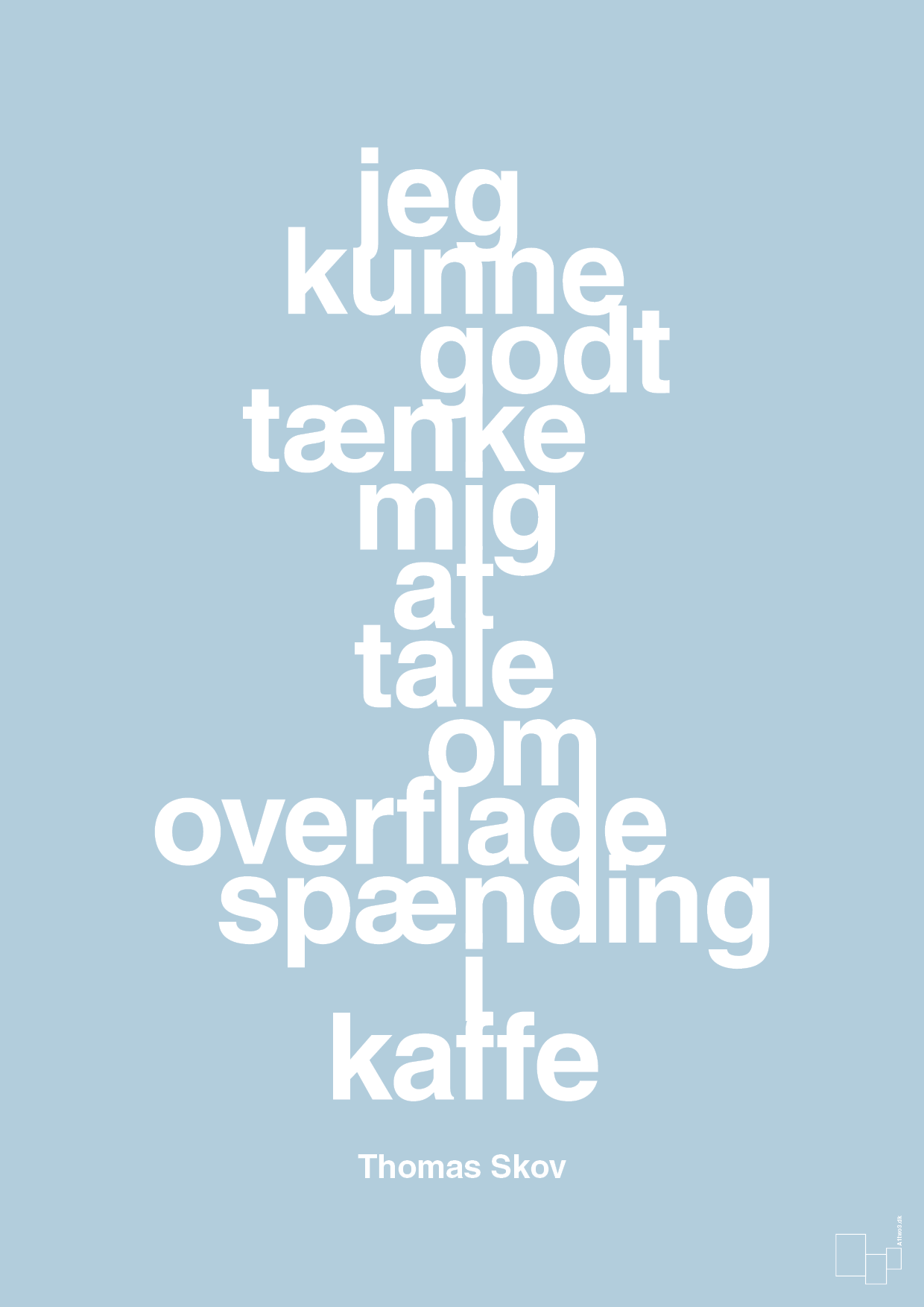 plakat: jeg kunne godt tænke mig at tale om overfladespænding i kaffe - heavenly blue-Radio & TV-A1two3