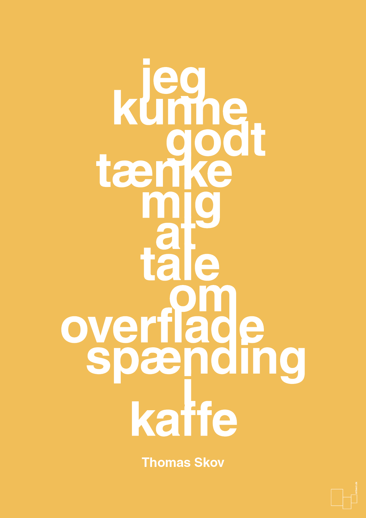 plakat: jeg kunne godt tænke mig at tale om overfladespænding i kaffe - honeycomb-Radio & TV-A1two3
