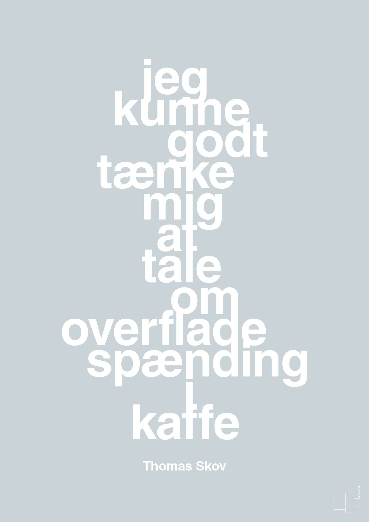 plakat: jeg kunne godt tænke mig at tale om overfladespænding i kaffe - light drizzle-Radio & TV-A1two3