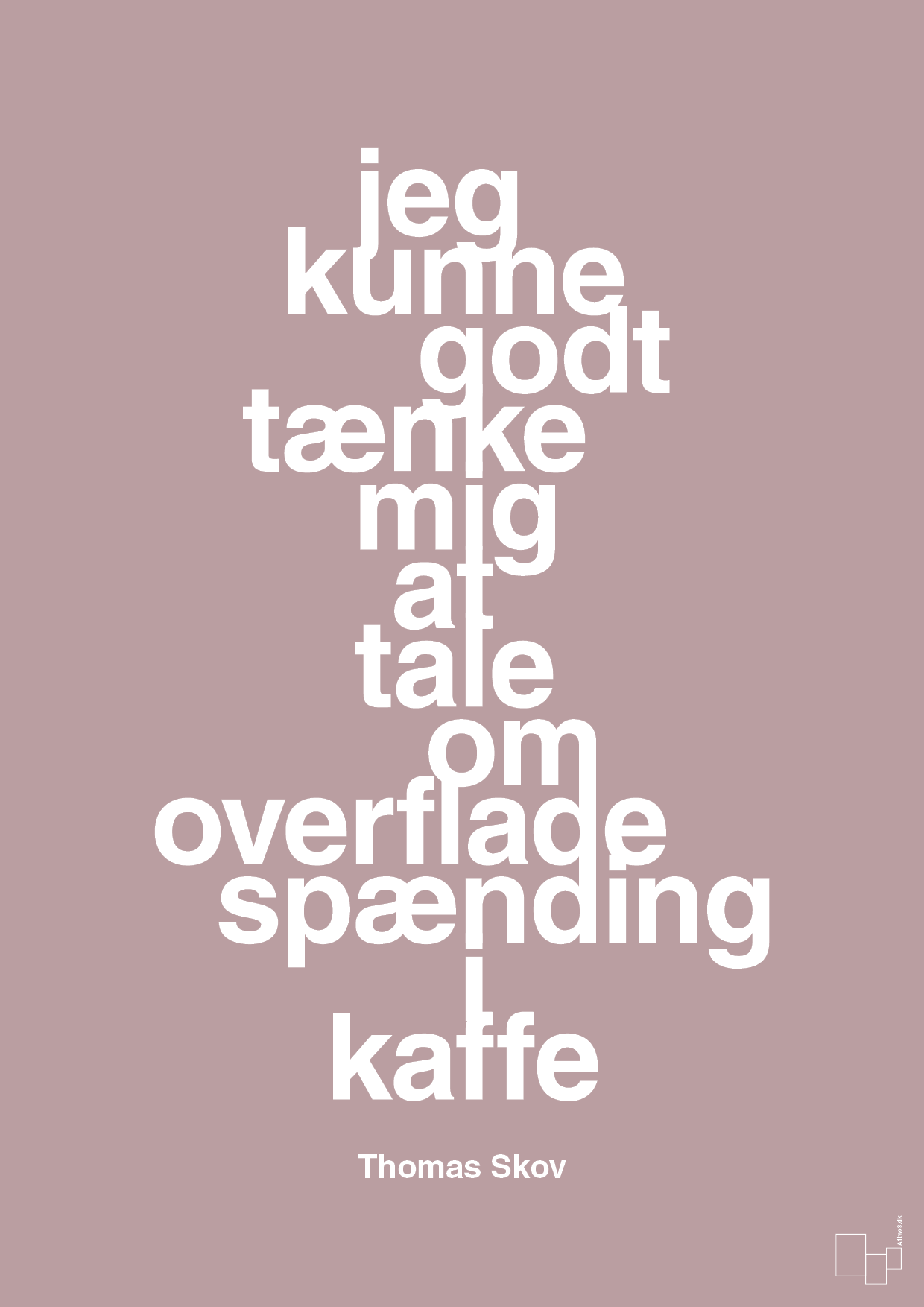 plakat: jeg kunne godt tænke mig at tale om overfladespænding i kaffe - light rose-Radio & TV-A1two3