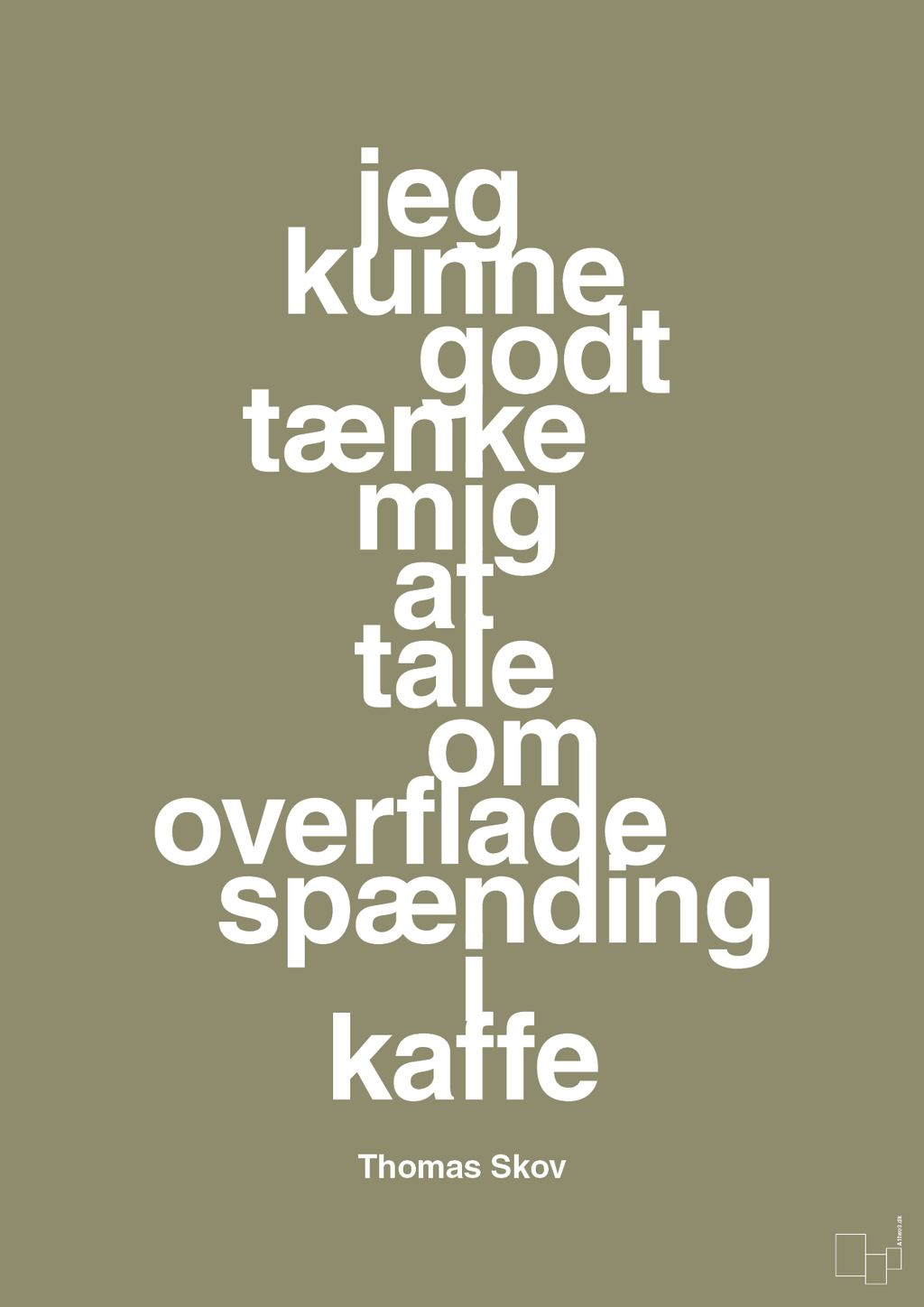 plakat: jeg kunne godt tænke mig at tale om overfladespænding i kaffe - misty forrest-Radio & TV-A1two3