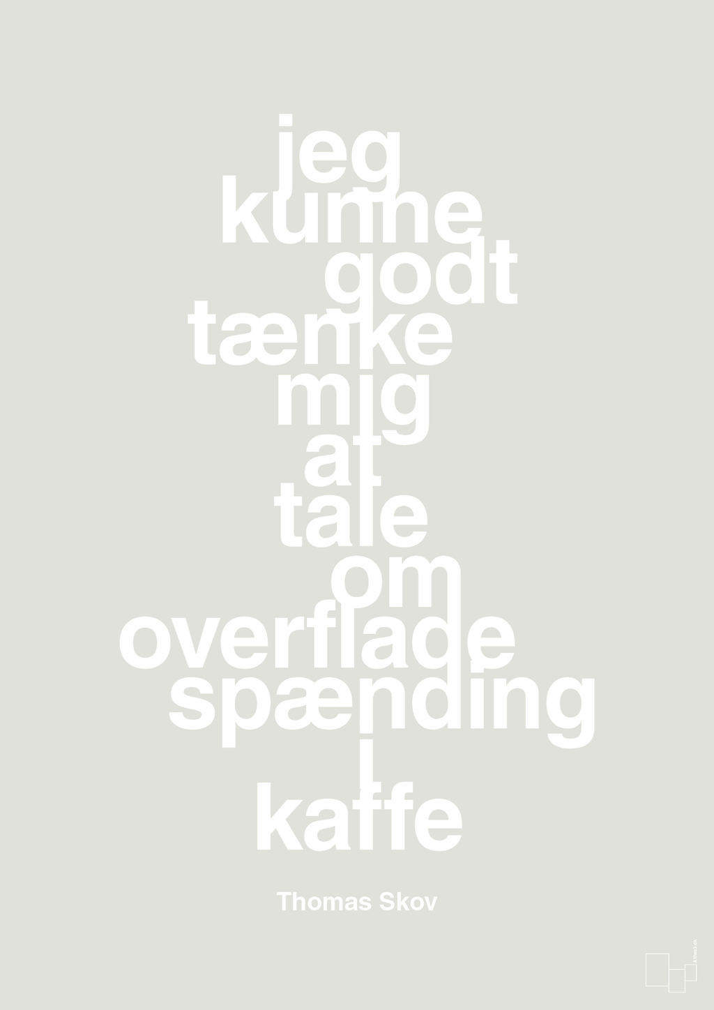 plakat: jeg kunne godt tænke mig at tale om overfladespænding i kaffe - painters white-Radio & TV-A1two3