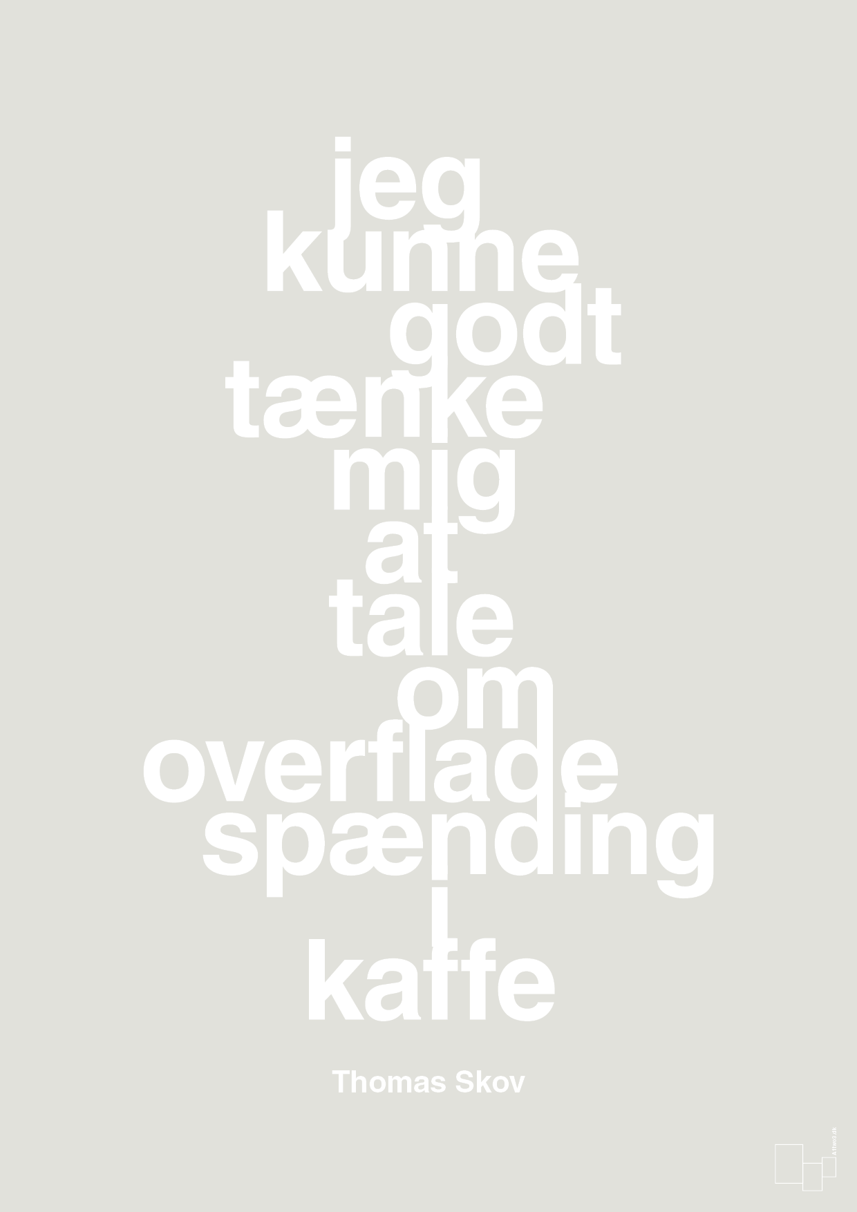 plakat: jeg kunne godt tænke mig at tale om overfladespænding i kaffe - painters white-Radio & TV-A1two3
