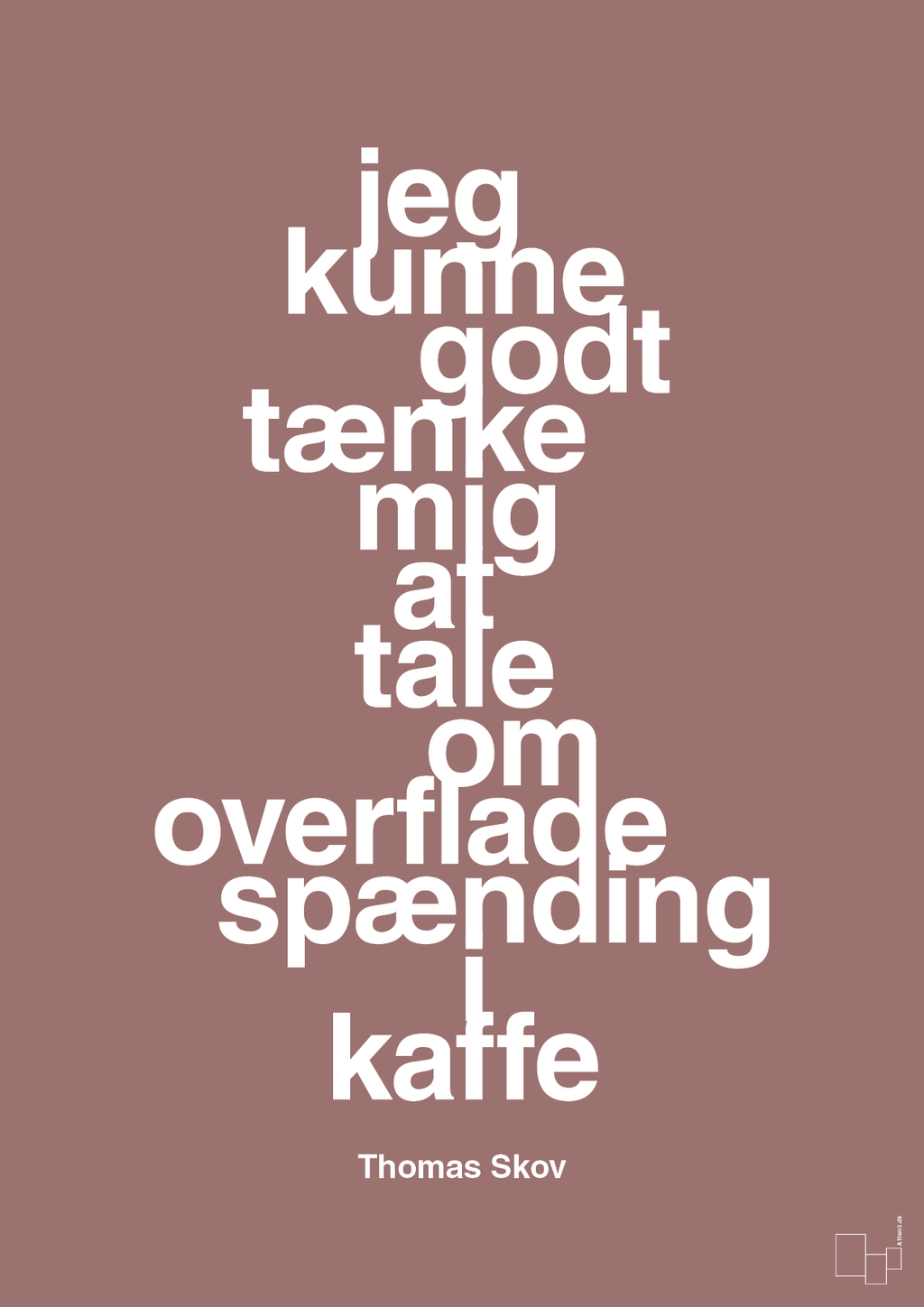 plakat: jeg kunne godt tænke mig at tale om overfladespænding i kaffe - plum-Radio & TV-A1two3