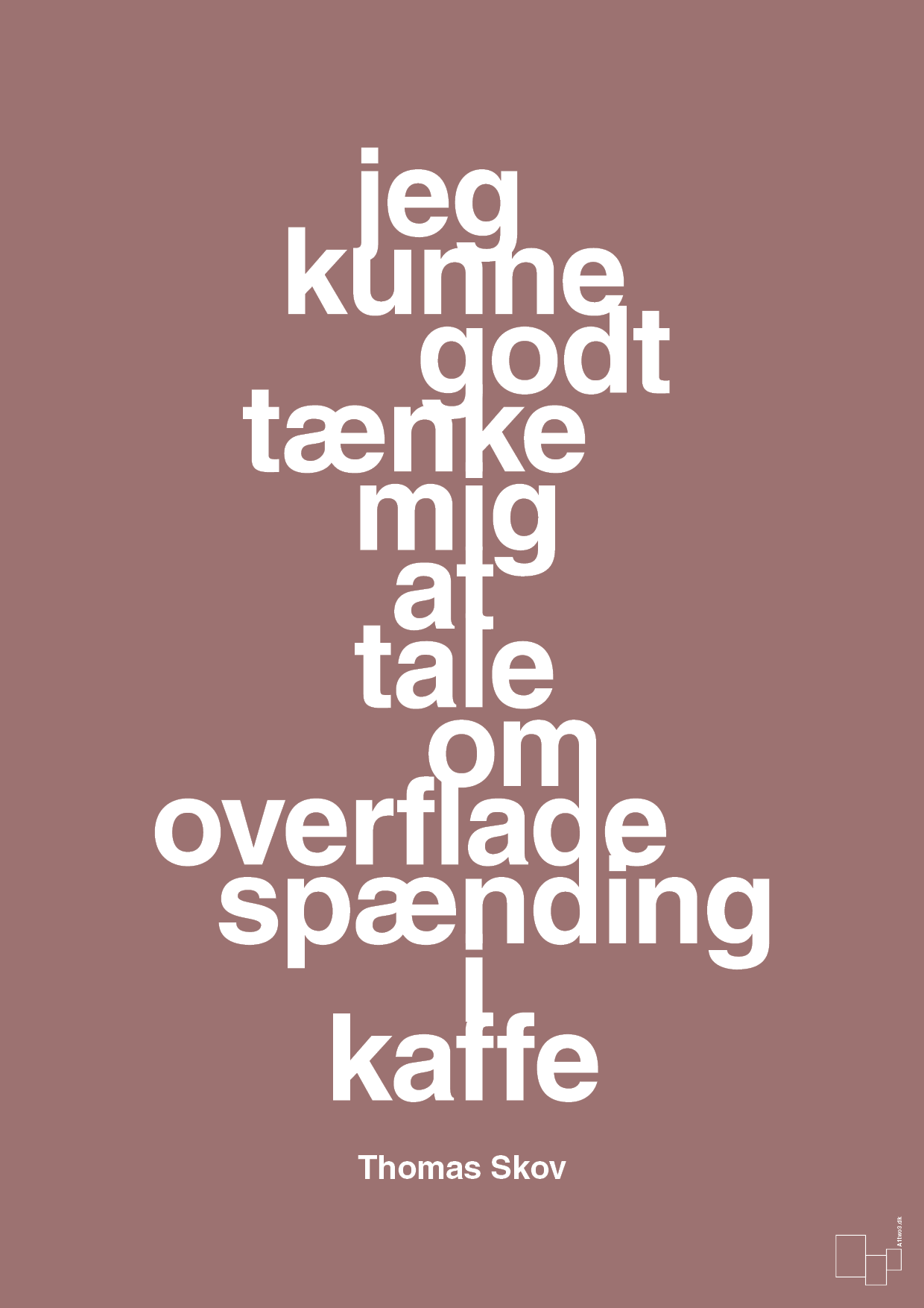 plakat: jeg kunne godt tænke mig at tale om overfladespænding i kaffe - plum-Radio & TV-A1two3