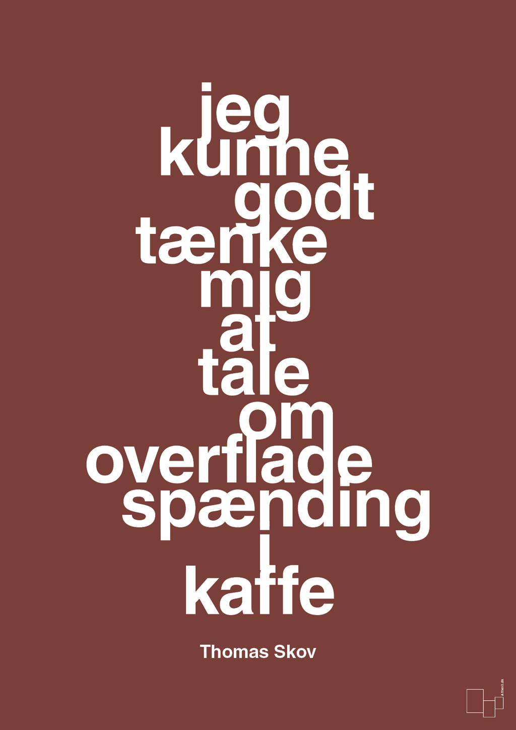 plakat: jeg kunne godt tænke mig at tale om overfladespænding i kaffe - red pepper-Radio & TV-A1two3