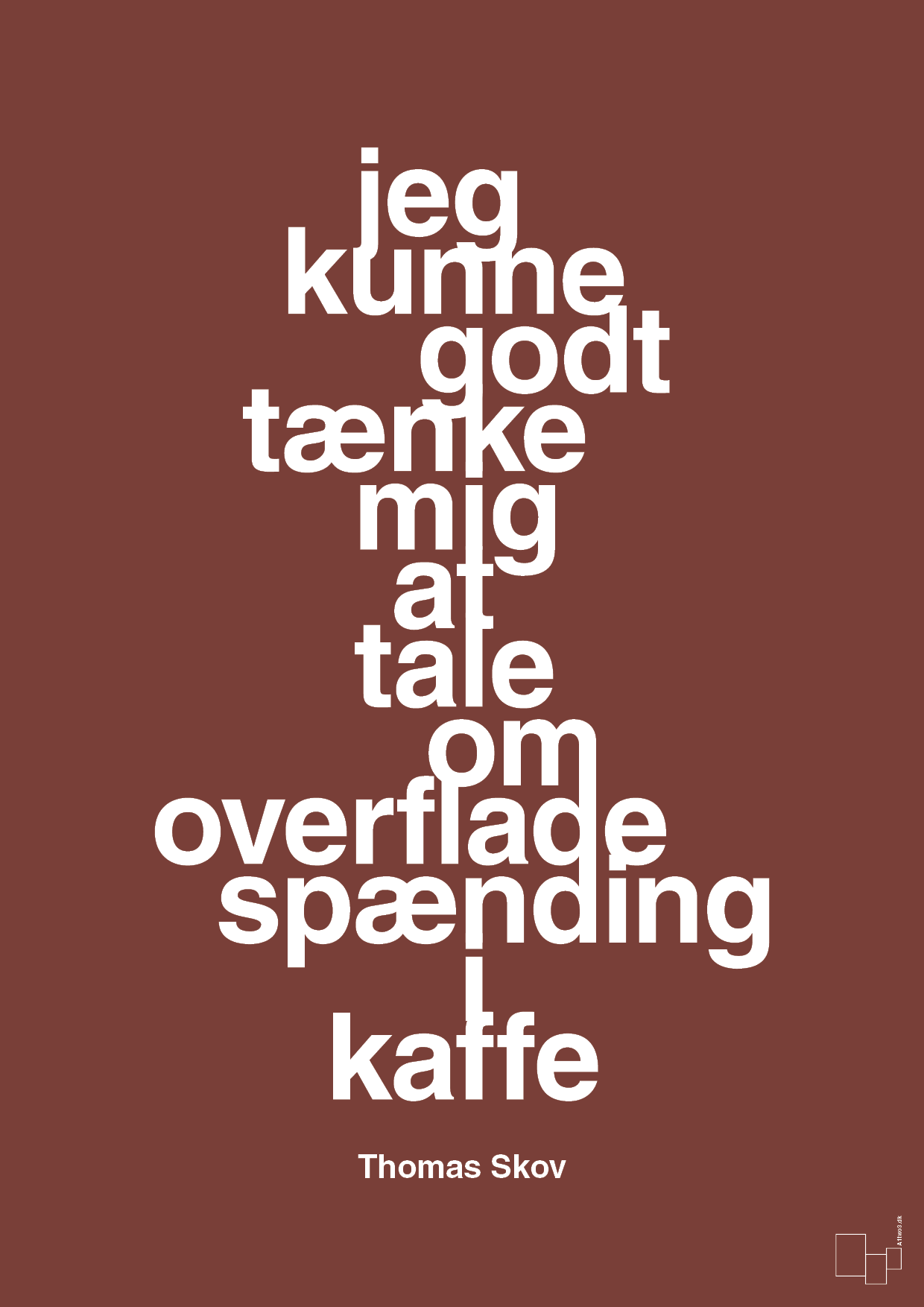 plakat: jeg kunne godt tænke mig at tale om overfladespænding i kaffe - red pepper-Radio & TV-A1two3
