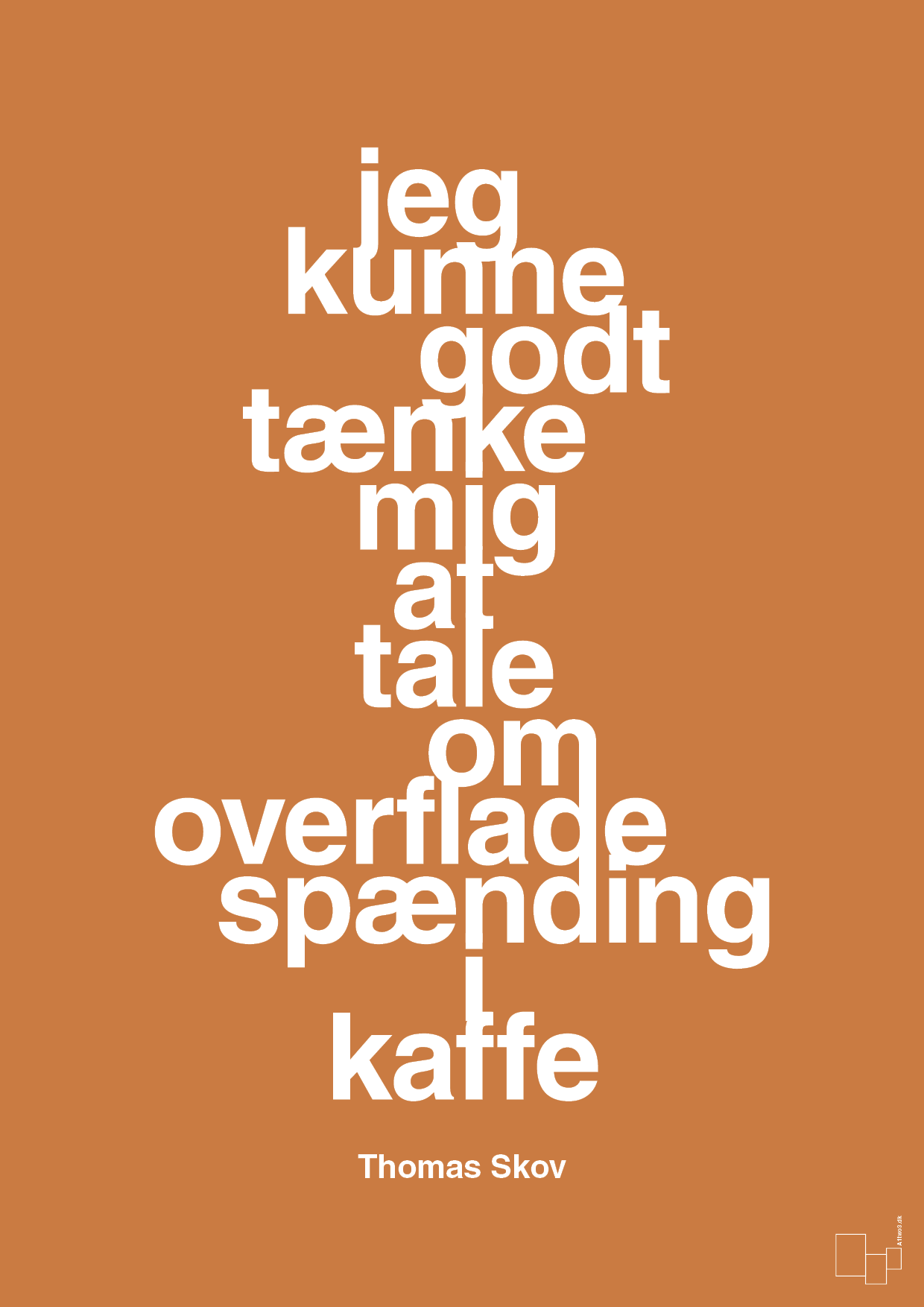 plakat: jeg kunne godt tænke mig at tale om overfladespænding i kaffe - rumba orange-Radio & TV-A1two3
