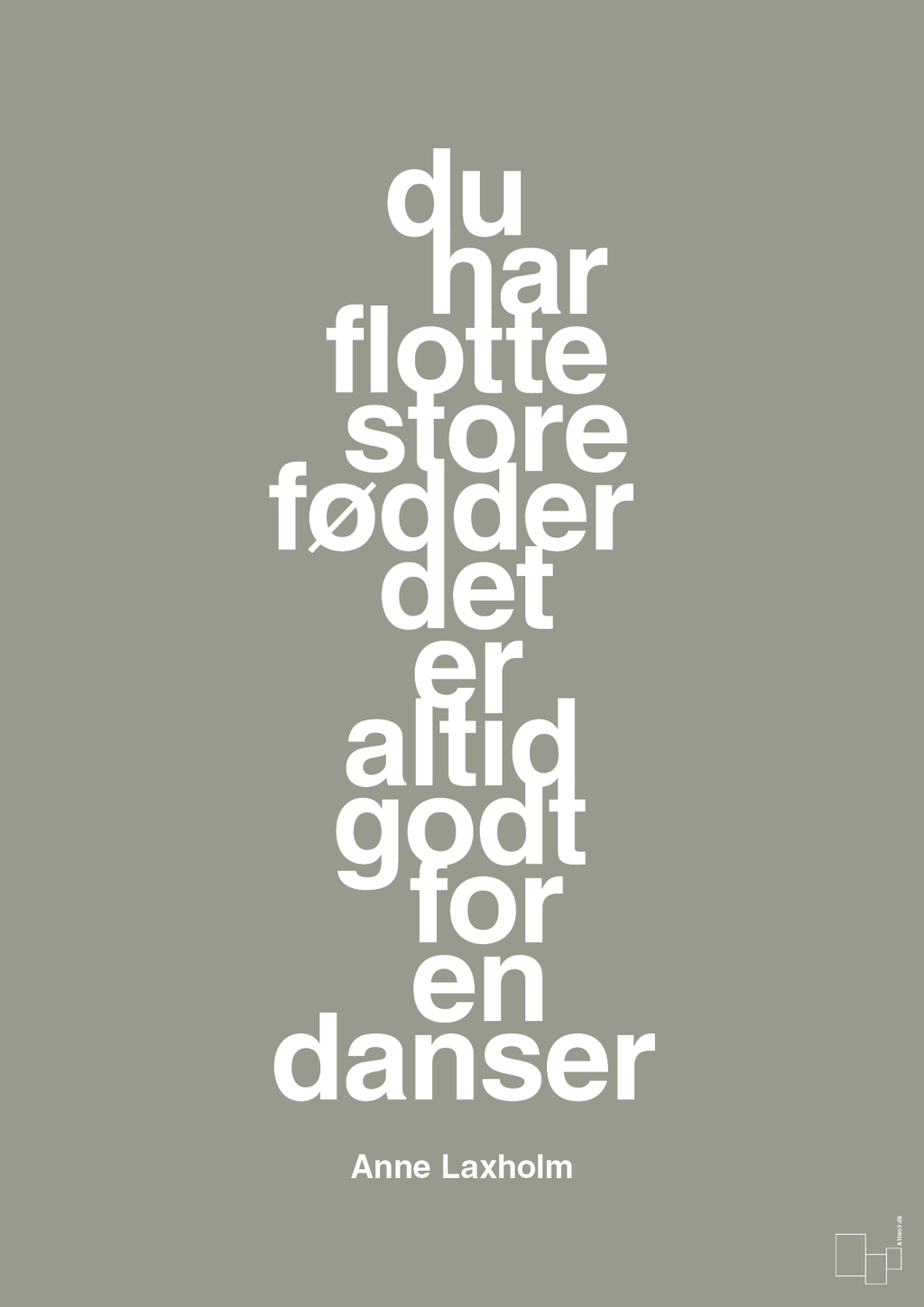 plakat: du har flotte store fødder det er altid godt for en danser - battleship gray-Dans-A1two3
