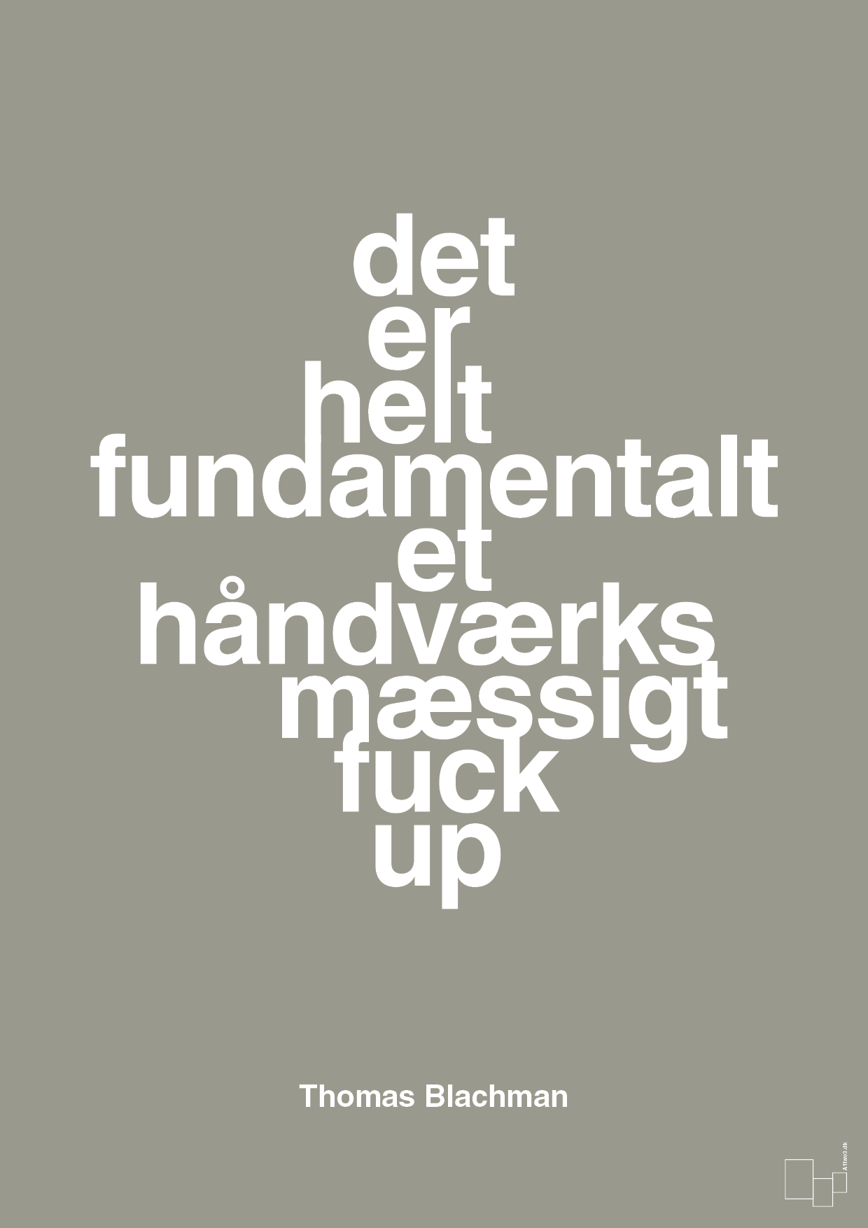 plakat: det er helt fundamentalt et håndværksmæssigt fuck up - battleship gray-Musiker-A1two3