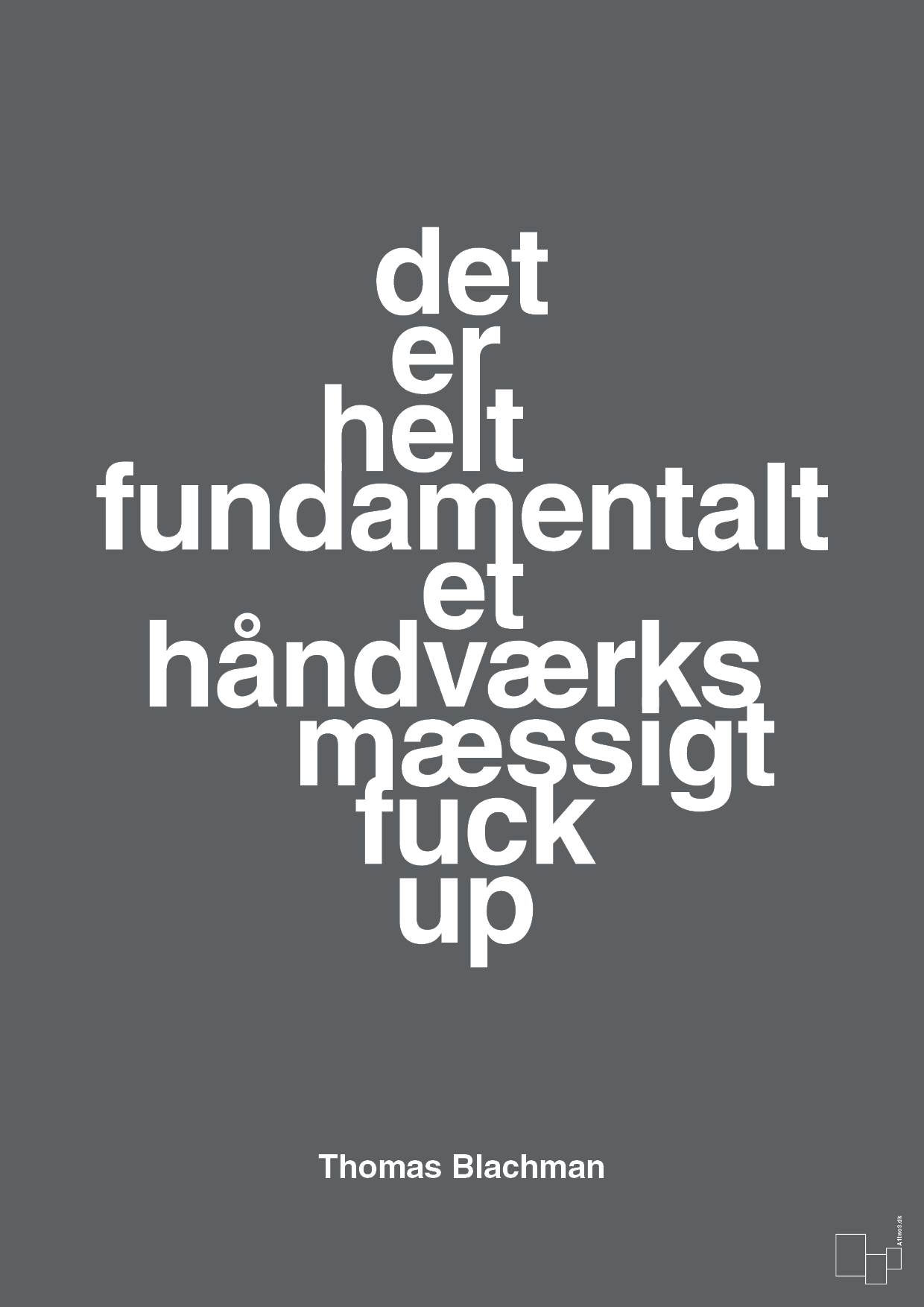 plakat: det er helt fundamentalt et håndværksmæssigt fuck up - graphic charcoal-Musiker-A1two3