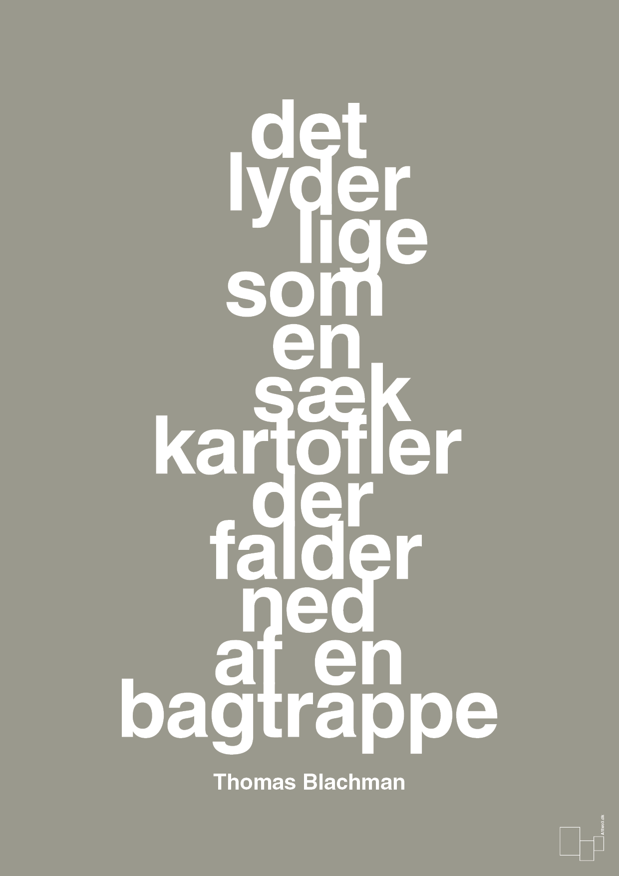 plakat: det lyder lige som en sæk kartofler der falder ned af en bagtrappe - battleship gray-Musiker-A1two3