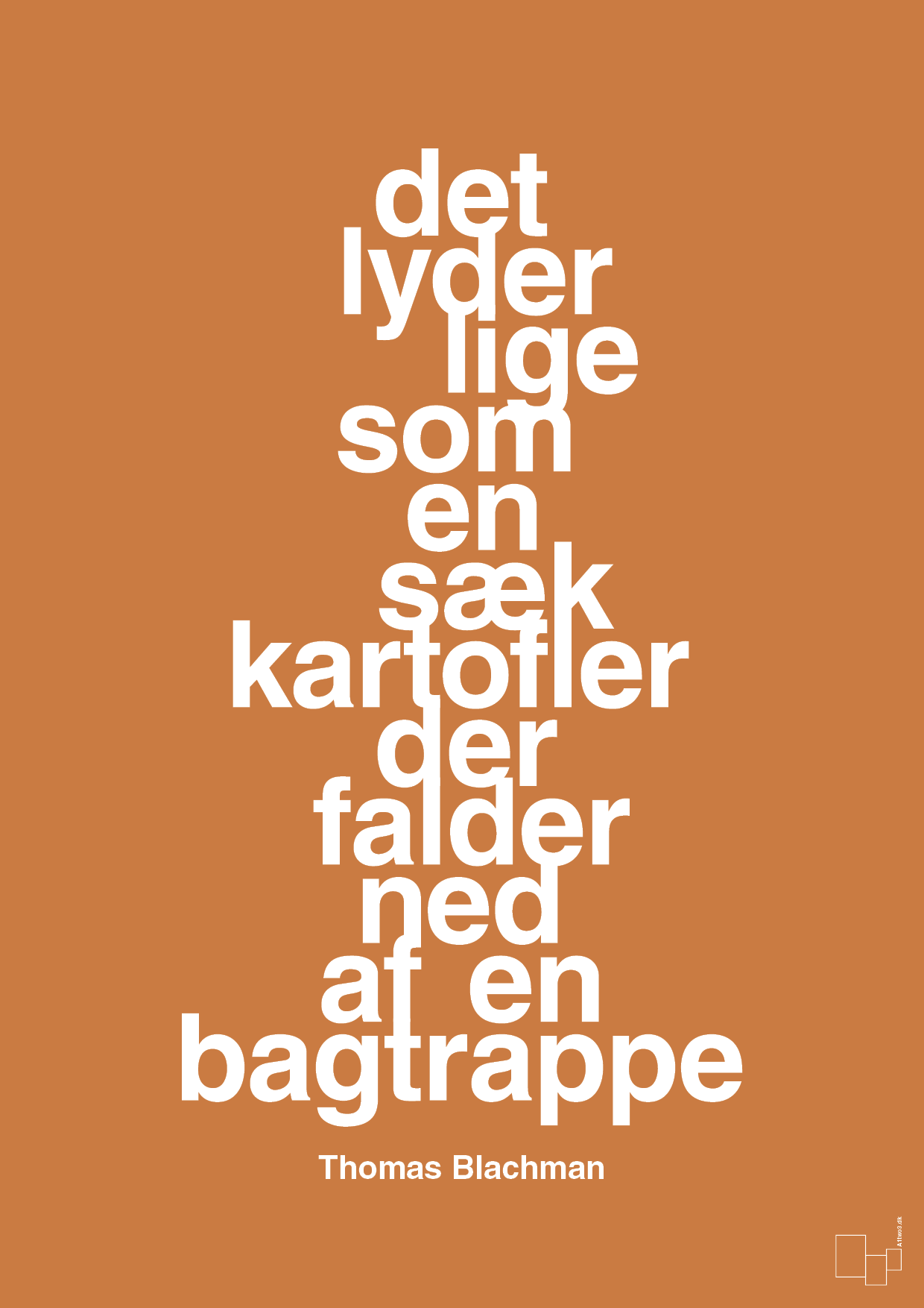 plakat: det lyder lige som en sæk kartofler der falder ned af en bagtrappe - rumba orange-Musiker-A1two3
