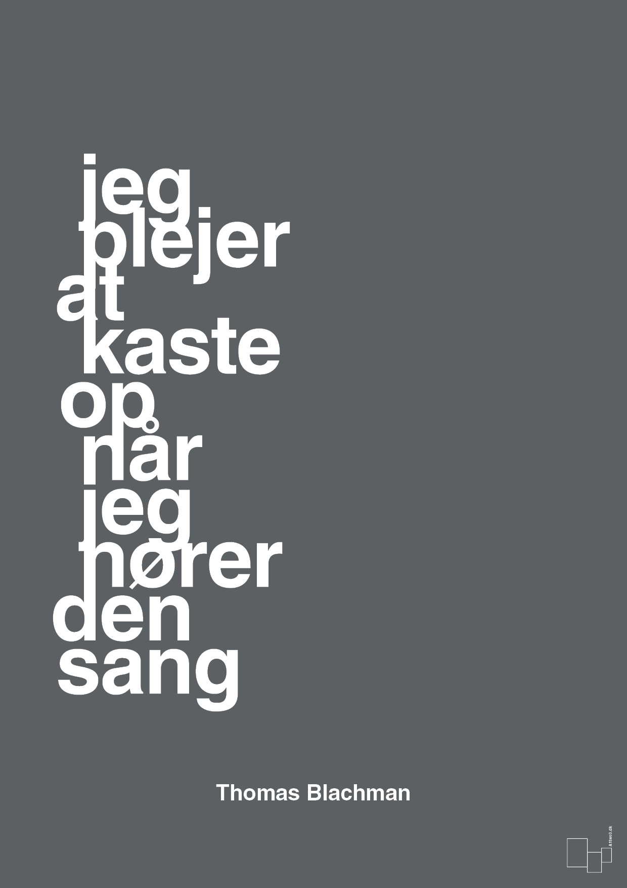 plakat: jeg plejer at kaste op når jeg hører den sang - graphic charcoal-Musiker-A1two3