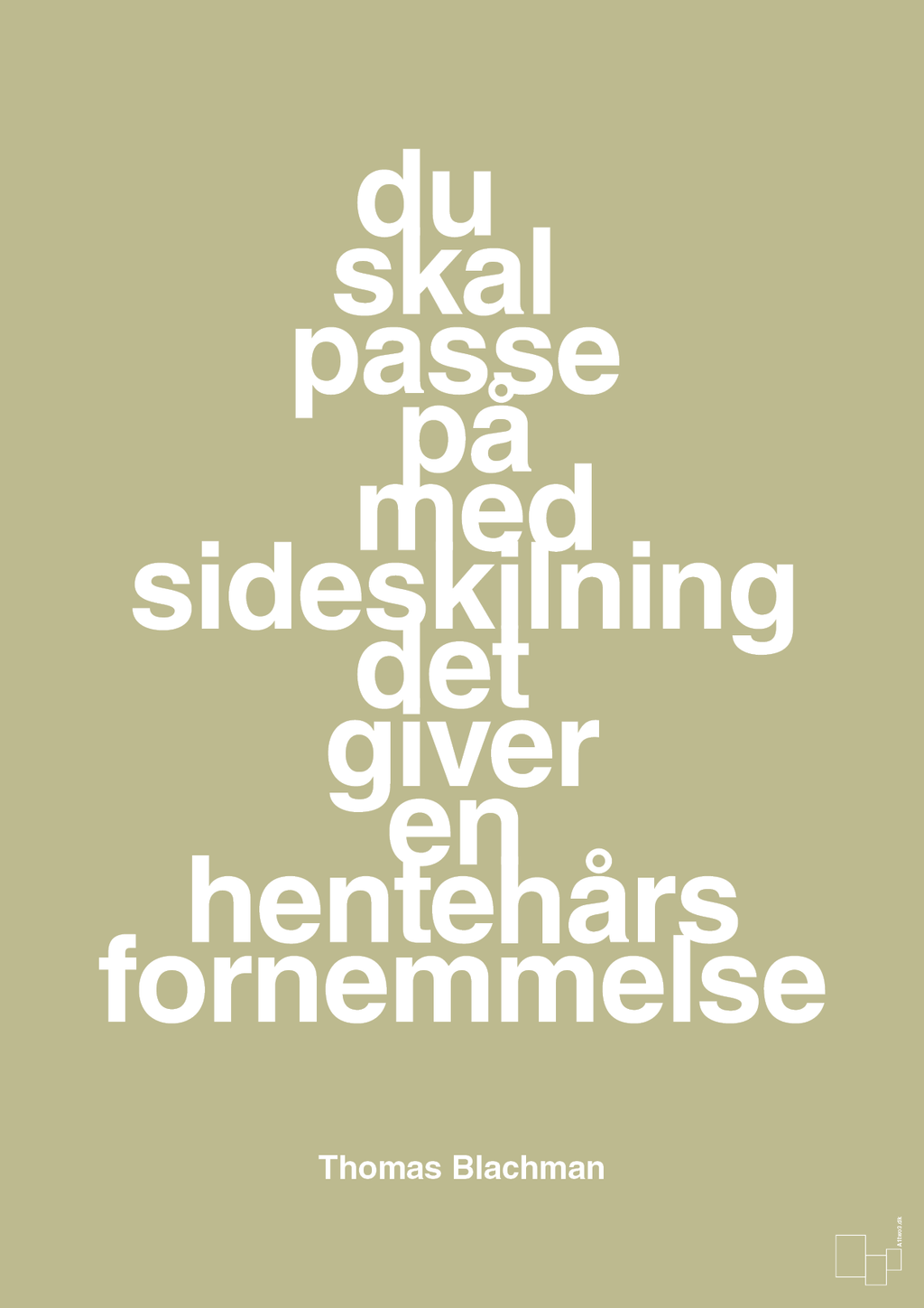 plakat: du skal passe på med sideskilning det giver en hentehårs fornemmelse - back to nature-Musiker-A1two3