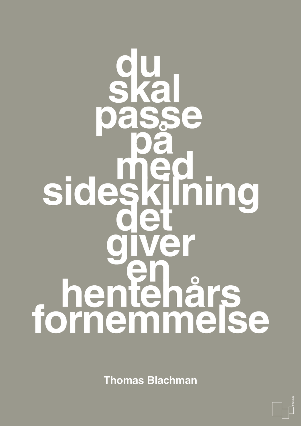 plakat: du skal passe på med sideskilning det giver en hentehårs fornemmelse - battleship gray-Musiker-A1two3