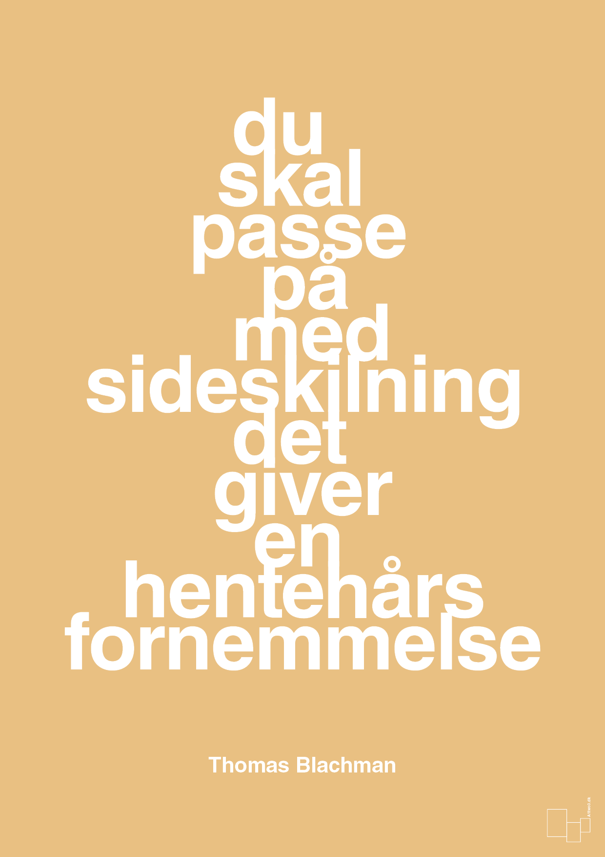 plakat: du skal passe på med sideskilning det giver en hentehårs fornemmelse - charismatic-Musiker-A1two3