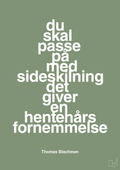 plakat: du skal passe på med sideskilning det giver en hentehårs fornemmelse - jade-Musiker-A1two3